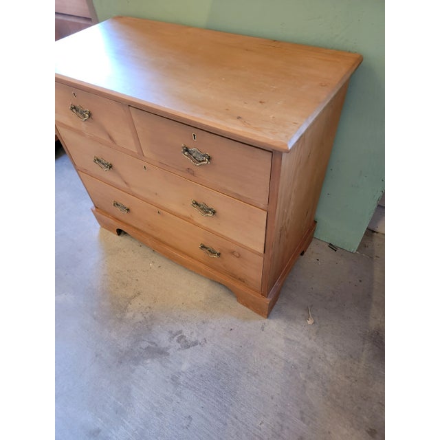 Victorian Antique Pine Two Drawers Over Two Drawers - Chest of Drawers - From England For Sale - Image 3 of 12