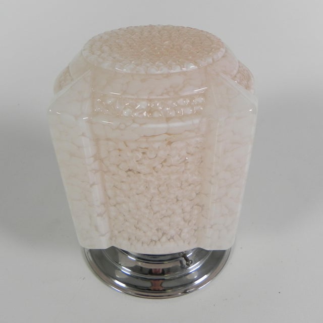 Art Deco Ceiling Lamp with Pink Cloudy Shade, 1930s For Sale - Image 3 of 14