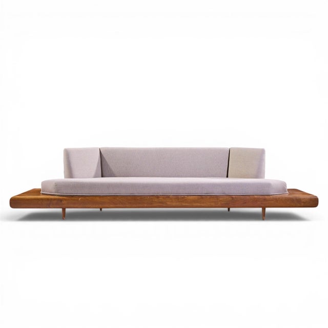 Adrian Pearsall for Craft Associates 2006-S Mid Century Walnut Sofa This sofa measures: 122.5 wide x 31 deep x 29.25...
