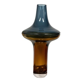 Global Views "Tall Cobalt Over Amber Vase" For Sale