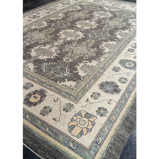 Black Turkish Oushak Rug 10'3" x 14'2" #20350 For Sale - Image 8 of 8