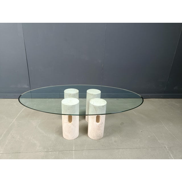 Vintage Travertine and Glass Coffee Table, 1970s For Sale - Image 16 of 18