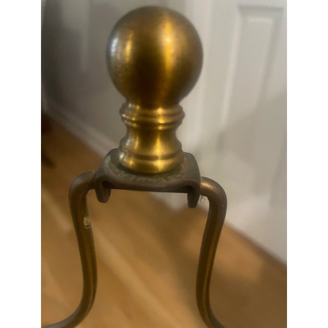 1950s Mid Century Modern Frederick Cooper Baluster Form White Porcelain and Brass Floral Lamp For Sale - Image 9 of 12