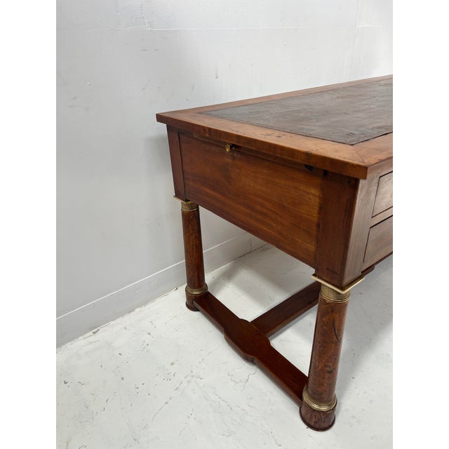 19th Century Empire Desk in Mahogany and Veneer For Sale - Image 12 of 13