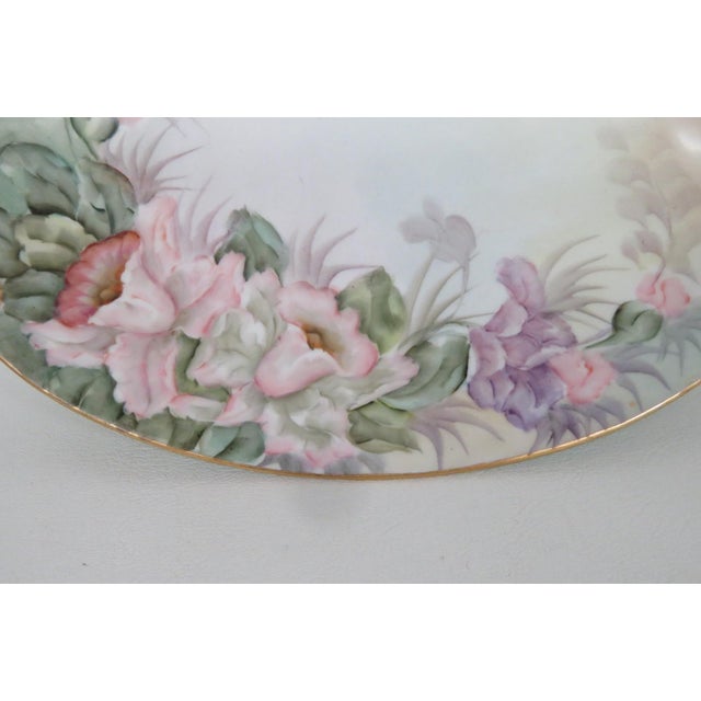 Gda Limoges France Porcelain Plate Hand Painted With Gilded Handles 4728c For Sale - Image 10 of 10
