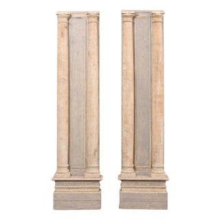 19th Century French Tall Carved Wood Columns – A Pair For Sale