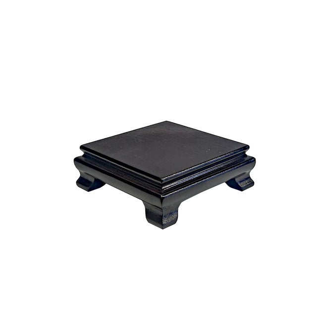 2010s 3" Dark Brown Wood Square Shape Display Stand Riser Easel For Sale - Image 5 of 5