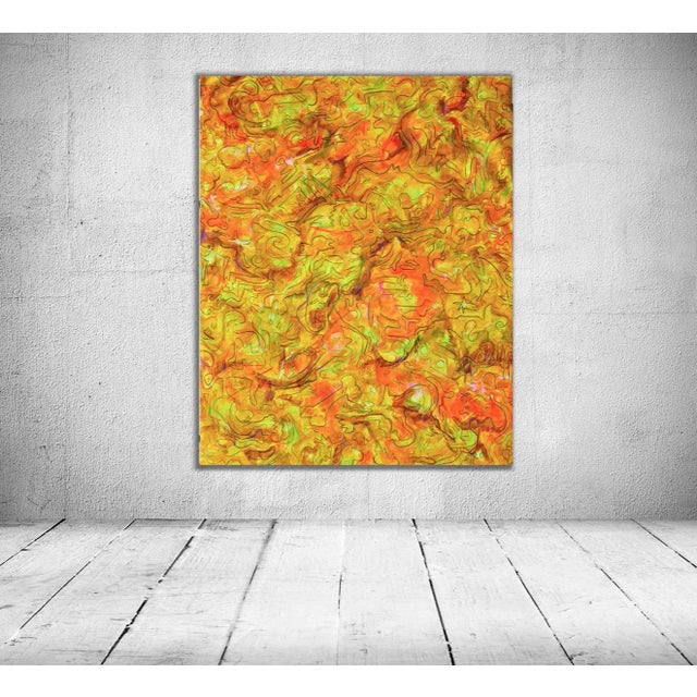 "Inside Amber" by Trixie Pitts Large Abstract Expressionist Oil Painting For Sale - Image 11 of 12