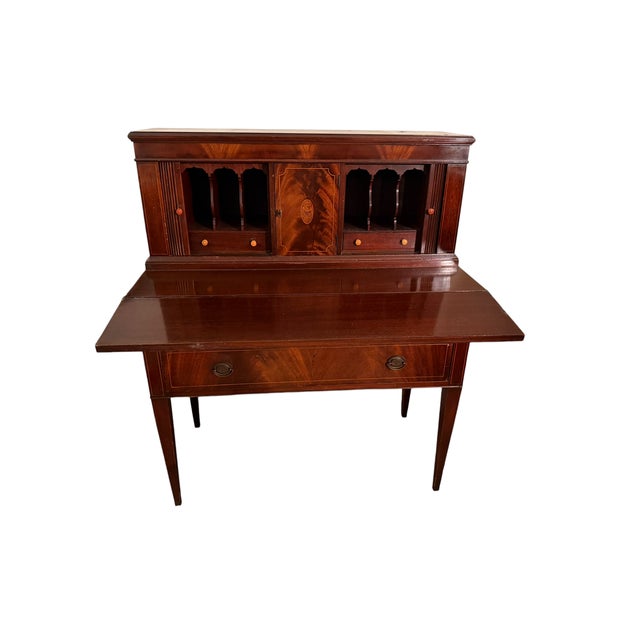 Late 19th Century Antique American Federal Secretary Desk W Tambour Doors For Sale - Image 5 of 5