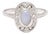 1960s Opal and Diamond Cocktail Ring, 14k White Gold, Ring Size 5.5 For Sale