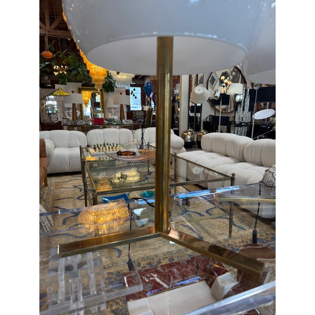 Murano 1950s Italian Murano Glass Table Lamps With Brass Base - a Pair For Sale - Image 4 of 13