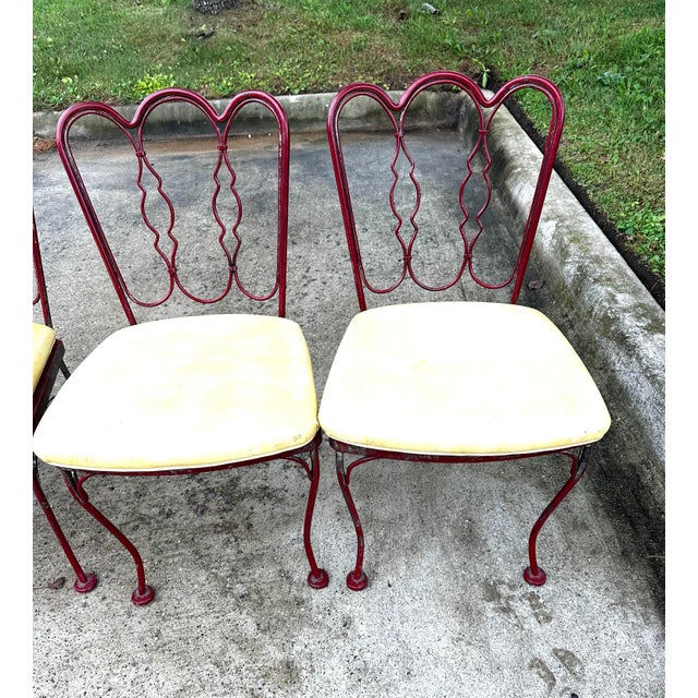 Lee Woodard 1950’s Set of 4 Iron Scroll Back Chairs For Sale - Image 9 of 12