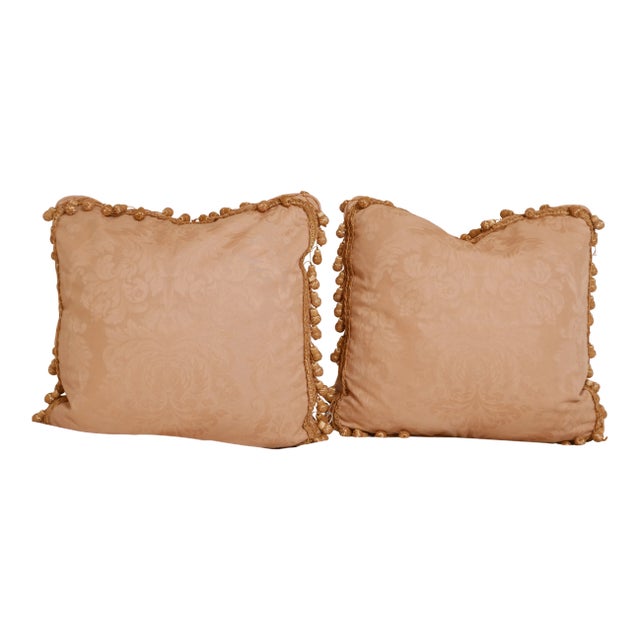Salmon Colored Damask Pillows A Pair Chairish