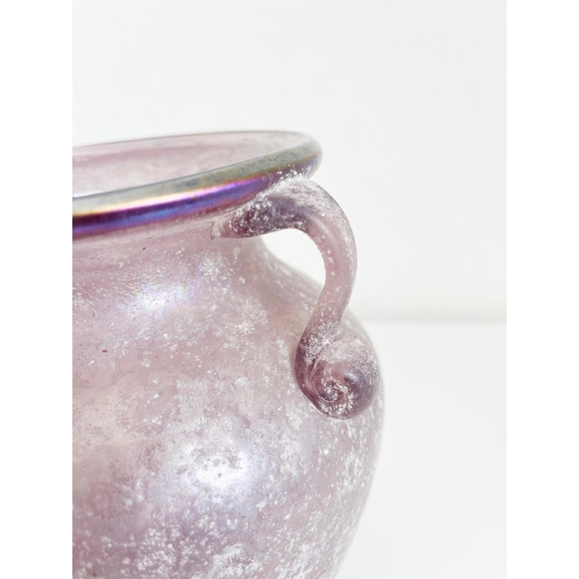 Scavo Glass Vase, Italian Seguso Murano Style For Sale - Image 11 of 11