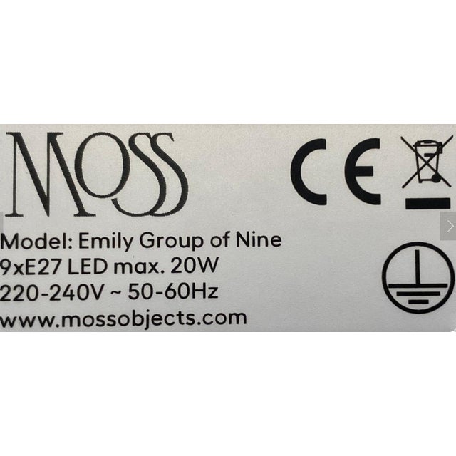 Emily Group of Nine Pendant Light in White Semi-Matte by Daniel Becker for Moss Objects For Sale - Image 4 of 5