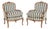 Louis XV Style Velvet Upholstered Bergeres, Pair For Sale