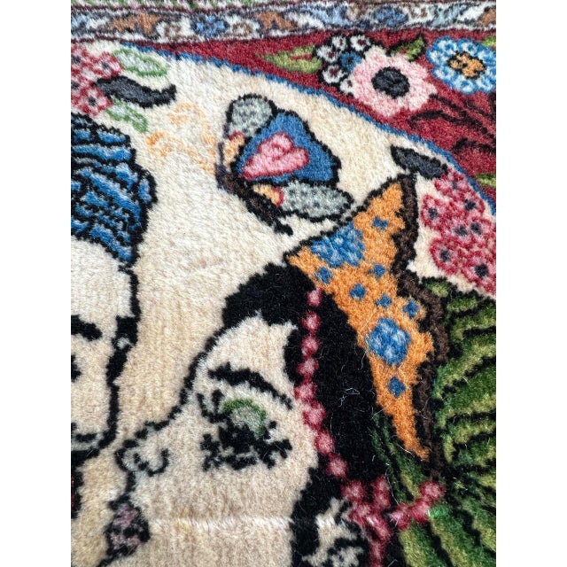 Textile Small Abadeh Pictorial Rug, 1980s For Sale - Image 7 of 18