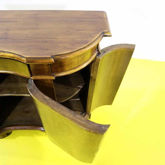 Wood Credenza with 3 Shaped Doors For Sale - Image 15 of 18