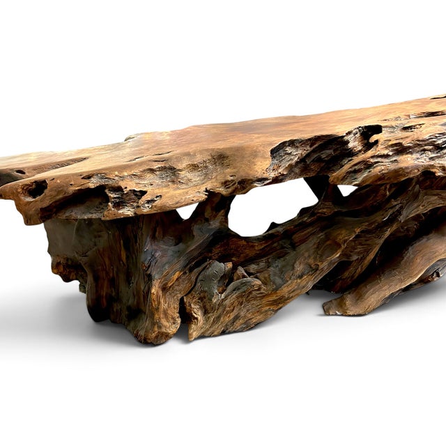Wood 1970s Mid Century Modern Burlwood Organic Sculptural Coffee Table For Sale - Image 7 of 7