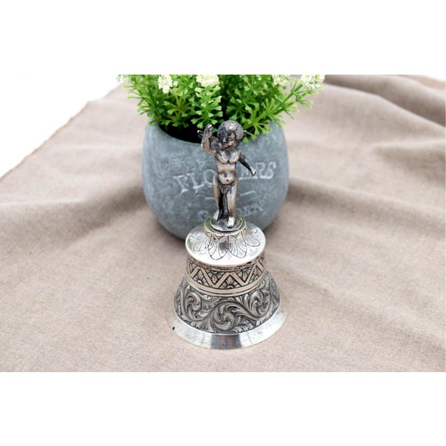Chiseled Silver Table Bell For Sale - Image 6 of 7