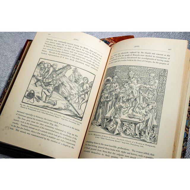 19th Century Amazing Illustrated Antique Leather Spine Book Set Middle Ages and Renaissance Art and Culture Paul Lacroix Home Decor Reference For Sale - Image 5 of 13