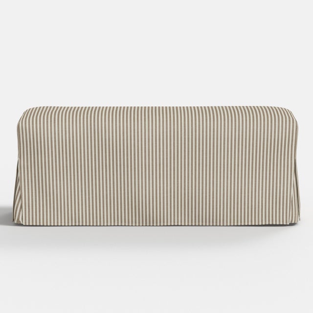 Not Yet Made - Made To Order Slipcover for Stoffer Home x Cloth & Company for Lindy Slipcover Dining Bench in Jane Stripe Burlap For Sale - Image 5 of 5