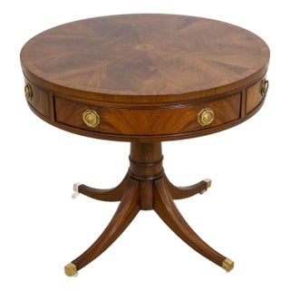 Hickory Chair Regency Style Flame Mahogany Drum Table For Sale