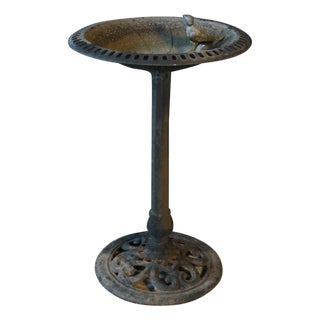 Vintage Victorian Revival Cast Aluminum Reticulated Birdbath 28" For Sale