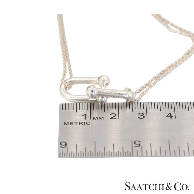 Tiffany & Co. Hardware Large Double Link Pendant Necklace Sterling