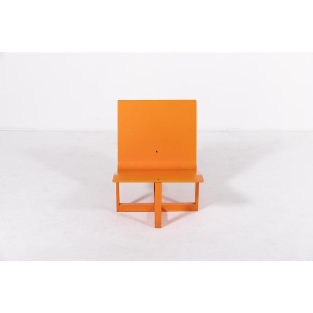 Plywood chair with side table produced by Chr. Rasmussen in Denmark, 1960’s.Condition Fair, usage marks and paint loss....