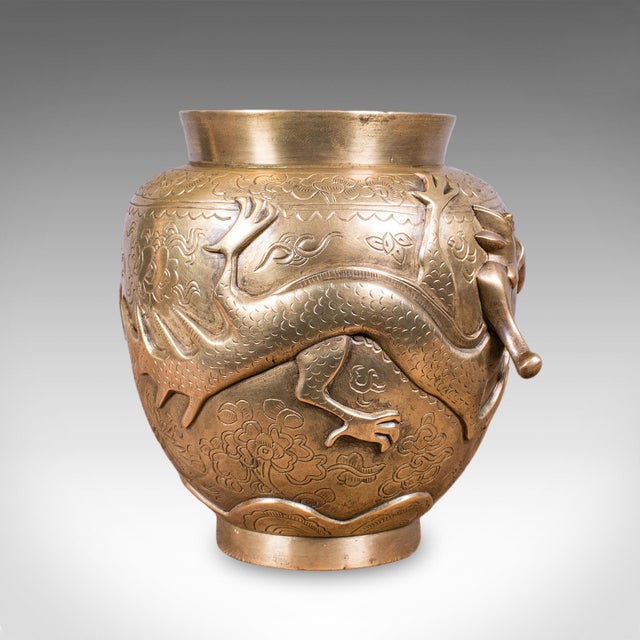 Victorian Antique Flower Urn, Oriental, Bronze, Dragon Motif, Posy Vase, Victorian, c.1900 For Sale - Image 3 of 10