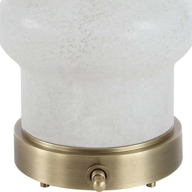 2020s Ivory Glass Banister Table Lamp For Sale - Image 5 of 9