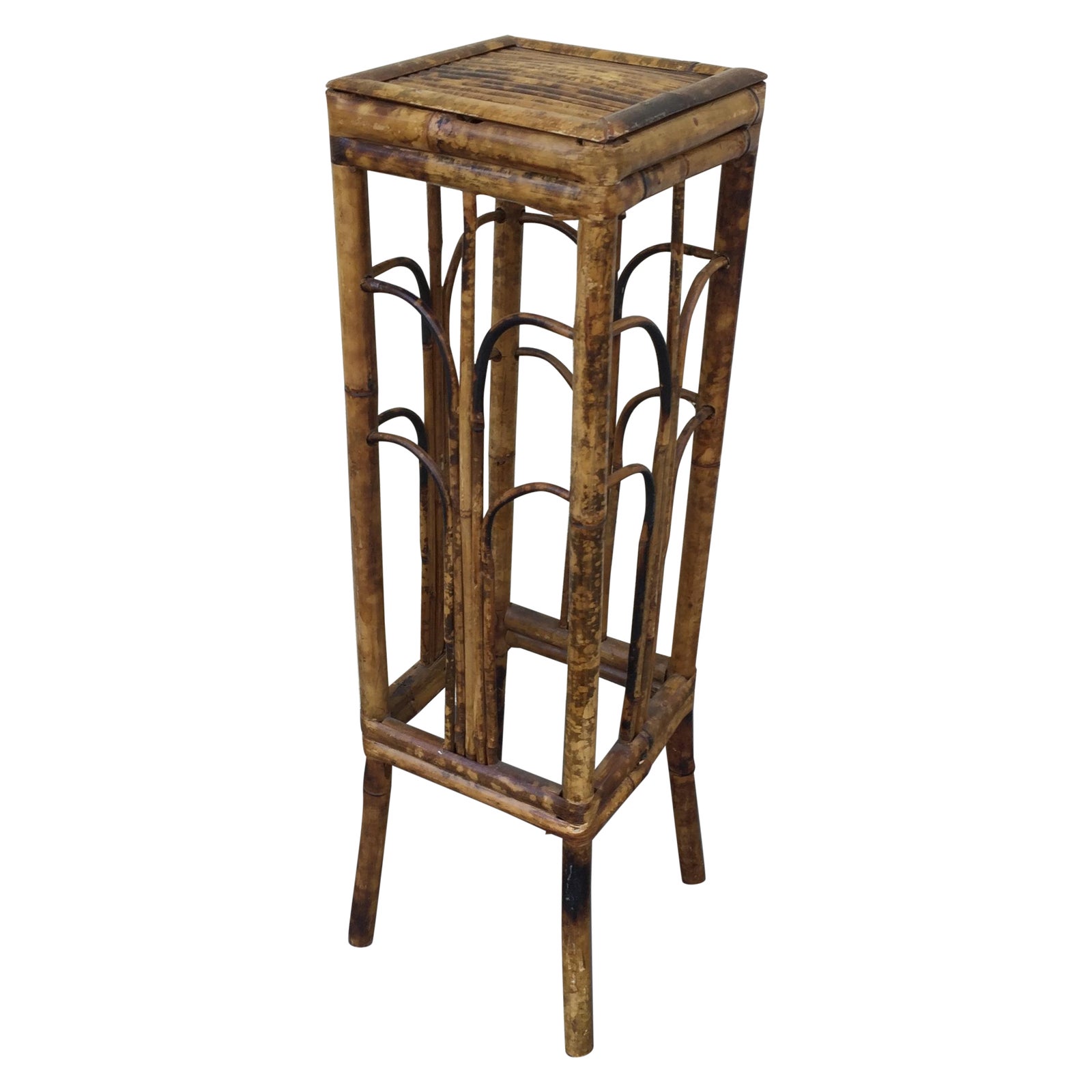 Boho Chic Bamboo Rattan Plant Stand Chairish