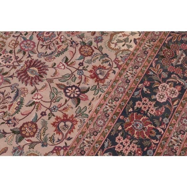 1990s Art Nouveau Pak-Persian Taupe/Green Wool Rug - 8'11'' X 12'0'' For Sale - Image 5 of 9