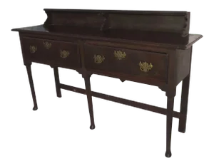 English Walnut Dresser and Rack Pad Foot Two Drawers c 1800