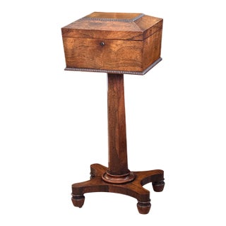 English Regency Rosewood Teapoy For Sale