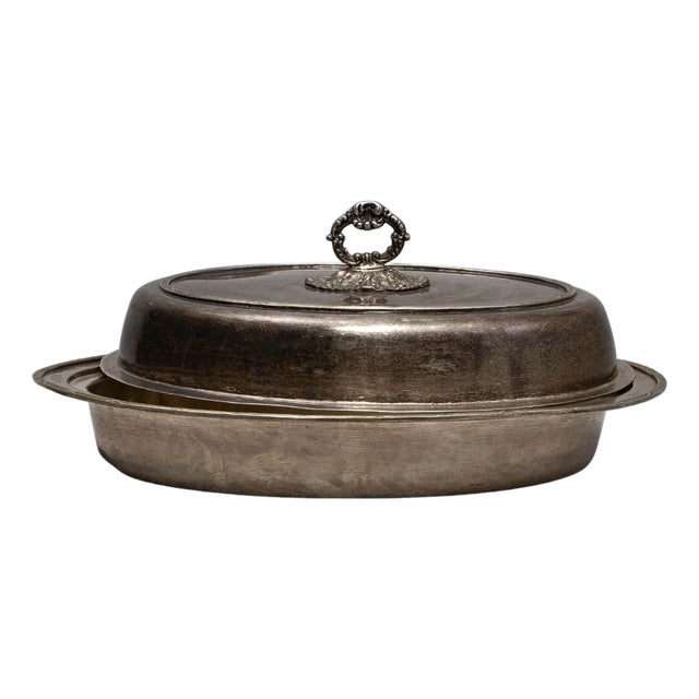 1900s French Silver-Plated Roasting Pan For Sale