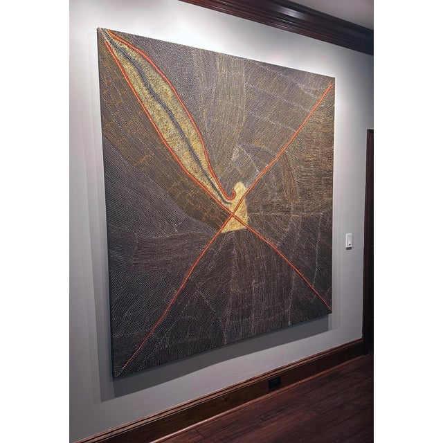 Modern Rare Large Australian Aboriginal Painting by Kathleen Petyarre For Sale - Image 3 of 12