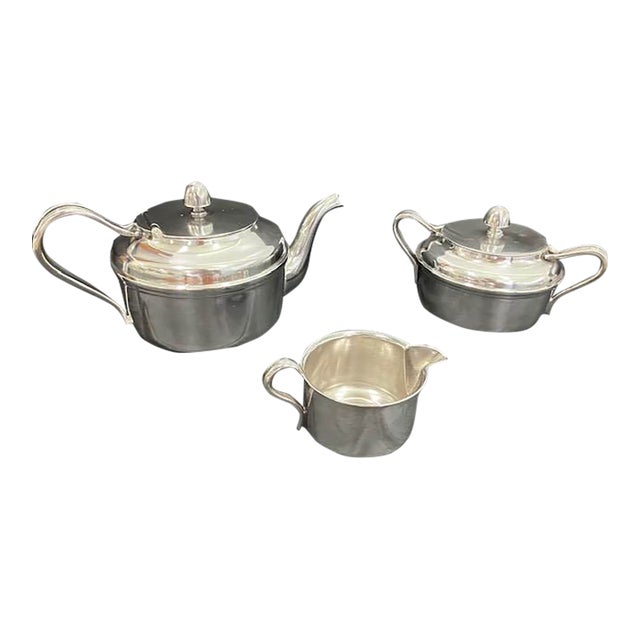 Rare World War II United States Navy Reed & Barton Silver-Plated Wardroom Officers' Mess Service Set - Set of 3 1943-1945 For Sale