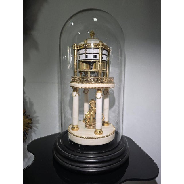 Antique Marble and Gilt Bronze Clock by Le Chopie À Paris, 1780 For Sale - Image 11 of 13