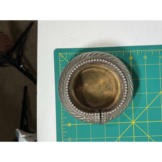 Silver Early 20th Century Moroccan Berber Silver Anklet Converted to Brass-Lined Catchall For Sale - Image 8 of 9
