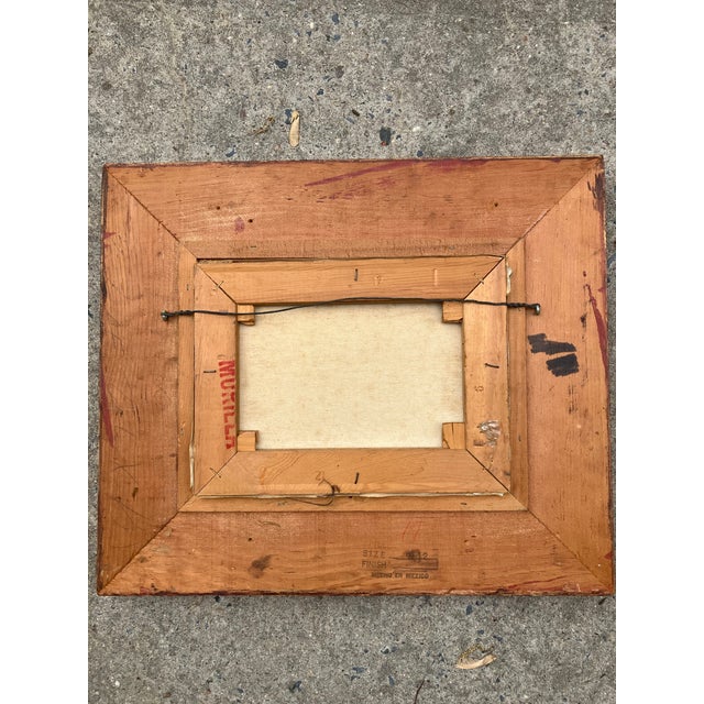1970s 1970’s Original Abstract Rocky Seascape Chunky Carved Wood Frame Signed For Sale - Image 5 of 5