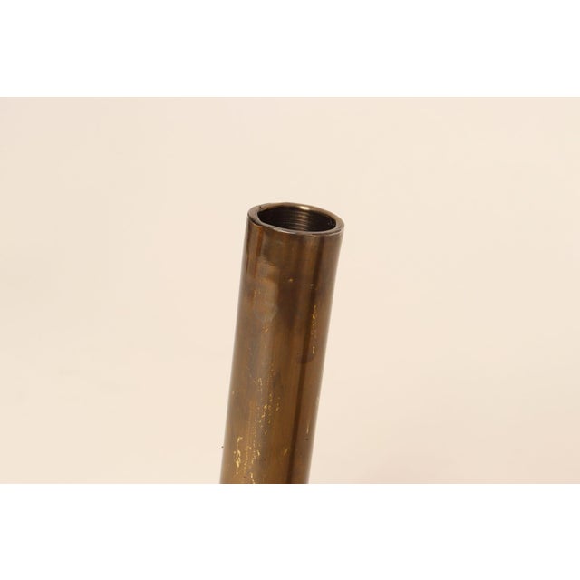 Set of Two Vintage Patinated Brass Candlesticks With Cork Bases For Sale - Image 9 of 18