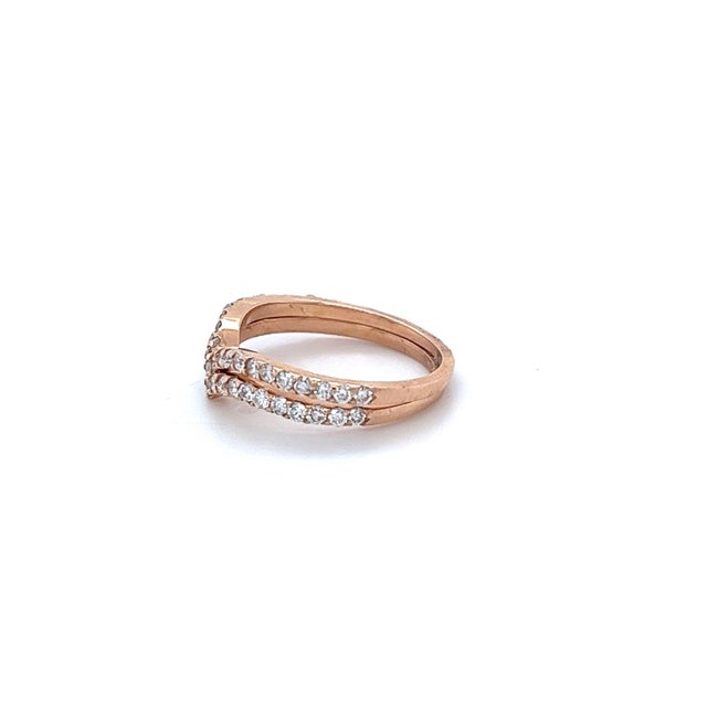 0.79 Carat Round Cut Diamond Rose Gold Bands, Size 7 For Sale - Image 4 of 10