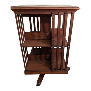 Early 20th Century Antique h.f. Jansen Revolving Bookcase For Sale