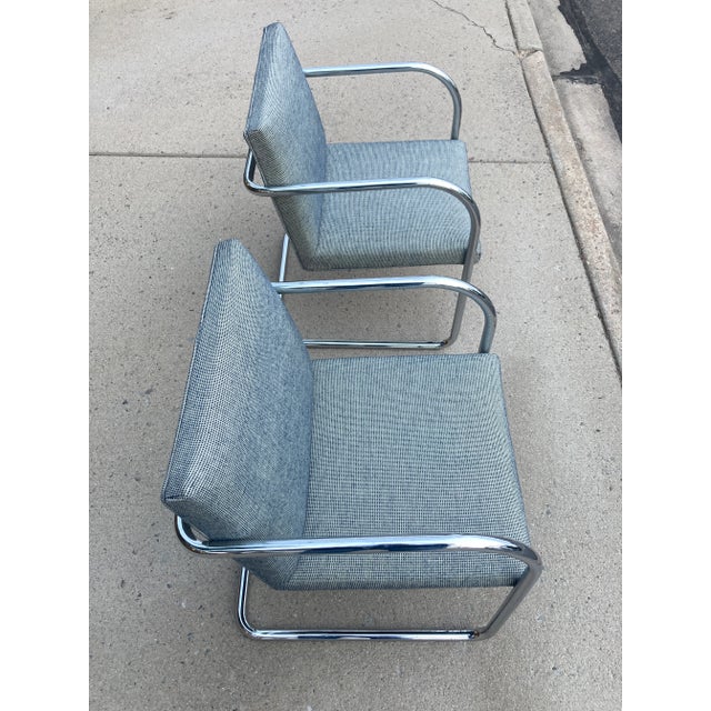 Metal Late 20th Century Thonet Tubular Chrome Brno Chairs by Mies Van Der Rohe For Sale - Image 7 of 13