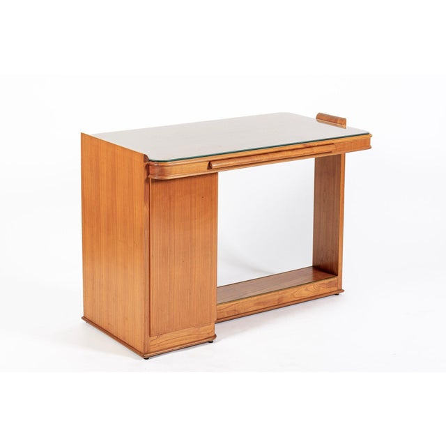 Dominique Antique French Art Deco Dominique Lemonwood Desk 1930s For Sale - Image 4 of 16