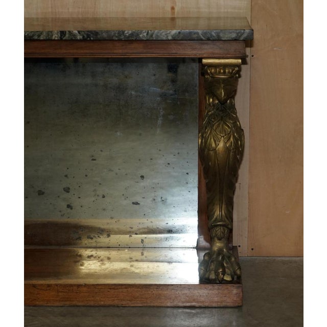 Antique Regency Hardwood Giltwood and Marble Console Table For Sale - Image 4 of 18