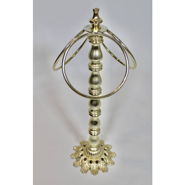 Vintage Hollywood Regency Metal Towel Holder For Sale - Image 4 of 6