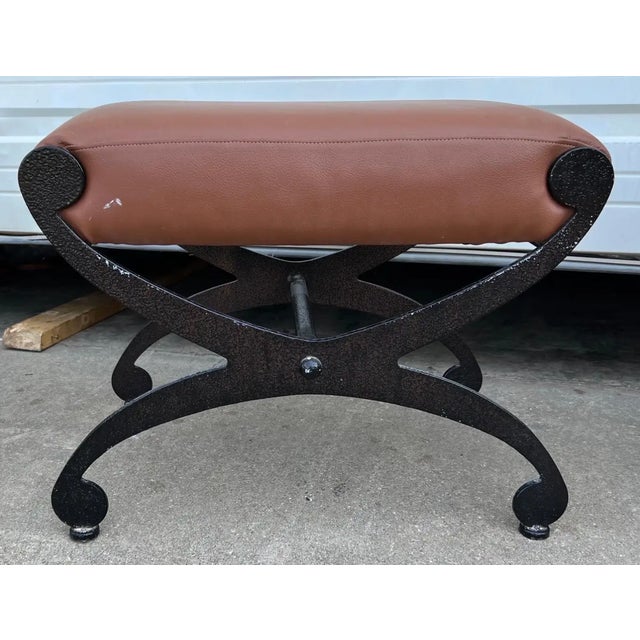 Pair of Vintage Designer Leather Stools For Sale In Richmond - Image 6 of 6